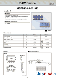 Datasheet MSFB43-85-001M0 производства Kyocera Kinseki
